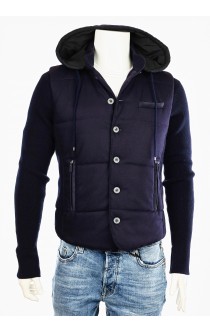 GRAN SASSO exclusive Outdoorjacke im Woll-Materialmix blau