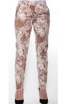 Mason's Chino Broun/Beige Flower Print