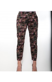 Mason's Chino Olive/Black/Pink mit Camouflage-Flower Print
