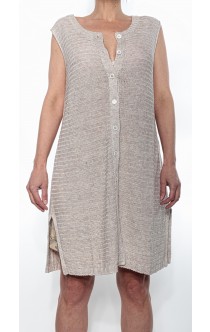 Gran Sasso Oversize Leinenweste Beige