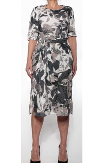 Gran Sasso Kleid Weiß mit Flowerprint