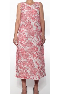 Gran Sasso Sommerkleid mit Flowerprint Hellrot