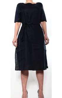 Gran Sasso Leinenkleid Dunkelblau