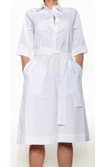Gran Sasso Hemdblusen-Kleid Weiß