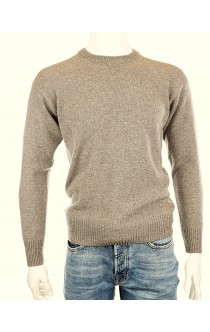 Gran Sasso Herren Rundhals-Pullover Beige/Braun