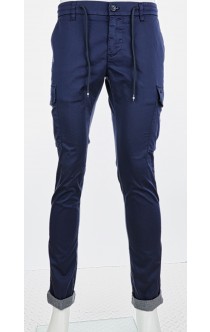 Mason's Herren-Chino Dunkelblau mit Cargotaschen