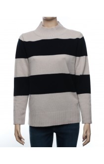 GRAN SASSO Pullover Stehkragen Blau/Beige