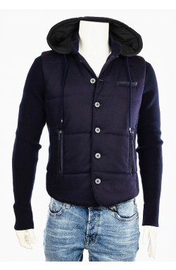 GRAN SASSO exclusive Outdoorjacke im Woll-Materialmix blau