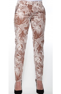 Mason's Chino Broun/Beige Flower Print