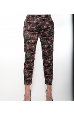 Mason's Chino Olive/Black/Pink mit Camouflage-Flower Print