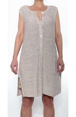 Gran Sasso Oversize Leinenweste Beige