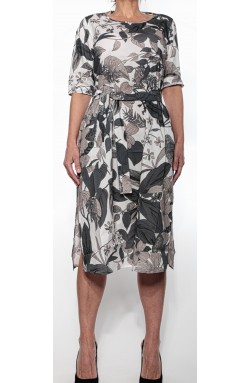 Gran Sasso Kleid Weiß mit Flowerprint