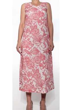 Gran Sasso Sommerkleid mit Flowerprint Hellrot