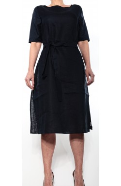 Gran Sasso Leinenkleid Dunkelblau