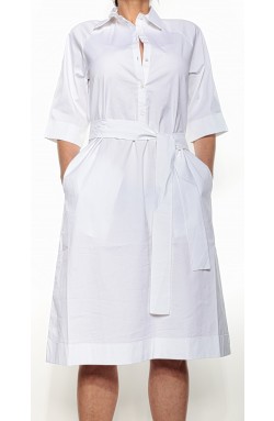 Gran Sasso Hemdblusen-Kleid Weiß