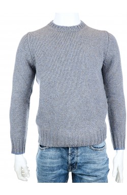 Gran Sasso Herren Rundhals-Pullover Beige/Hellblau