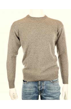 Gran Sasso Herren Rundhals-Pullover Beige/Braun