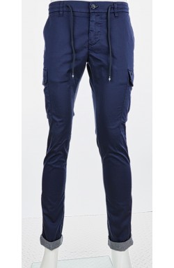 Mason's Herren-Chino Dunkelblau mit Cargotaschen