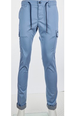 Mason's Herren-Chino Hellblau mit Cargotaschen