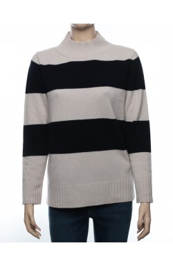 GRAN SASSO Pullover Stehkragen Blau/Beige