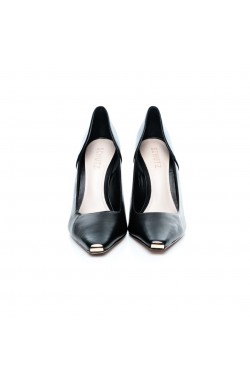 Schutz Pumps mit goldener Spitze